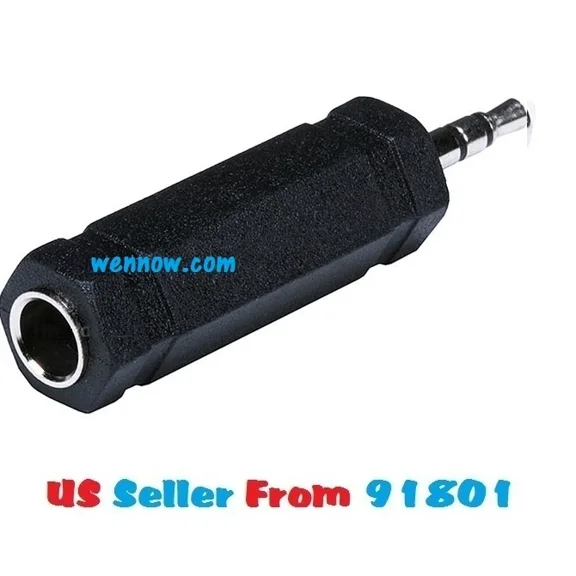 2Pc 3.5Mm Trs Stereo Plug To 1/4In (6.35Mm) Trs Stereo Jack Adapter