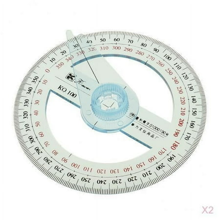 2Pc 360 Degree 100mm Diameter Protractor Circular Angle Measure with Pointer