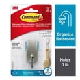 thumbnail image 1 of 2Pc 3M Command 1.18 in. L Satin Nickel Silver Adhesive Hook, 1 of 2
