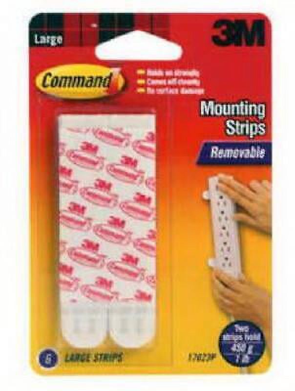 2Pc 3M Command Large Foam Adhesive Strips 4 in. L 6 pk