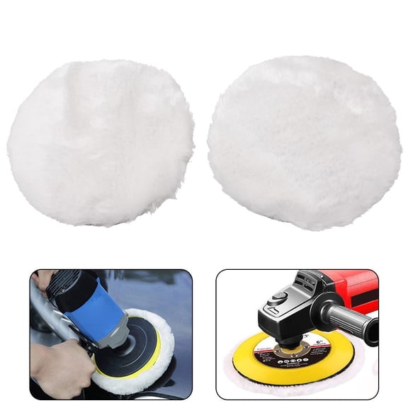 2Pc 4Inch 100Mm Wool Polishing Pad Grinding Wool Pad Hook and Loop Buffing Pads