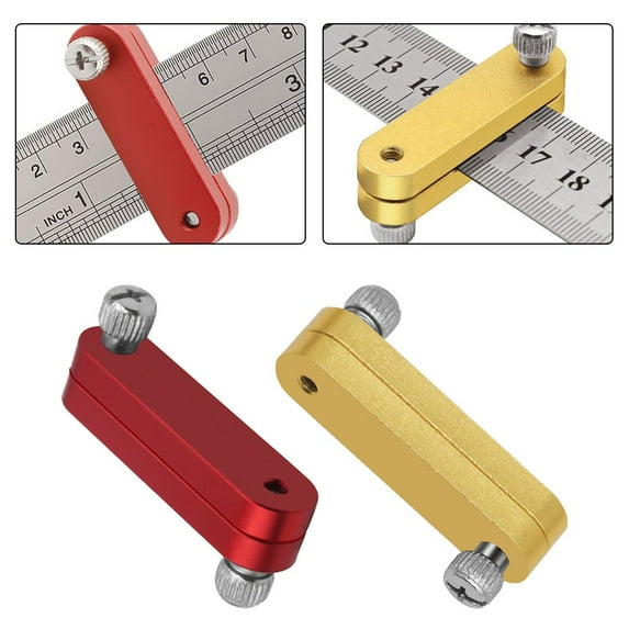 2Pc Adjust Limit Ruler Positioning Block Scriber Line Marking Gauge Woodworking