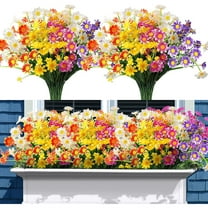 2Pc Artificial Flower Bouquet Clearance! Nomeni 2 Pc Daisies Non Fading Plastic Plants That Decorate The Windows of Your Home with Outdoor Plastic Flowers, Fake Flowers Promotion Sale! Orange
