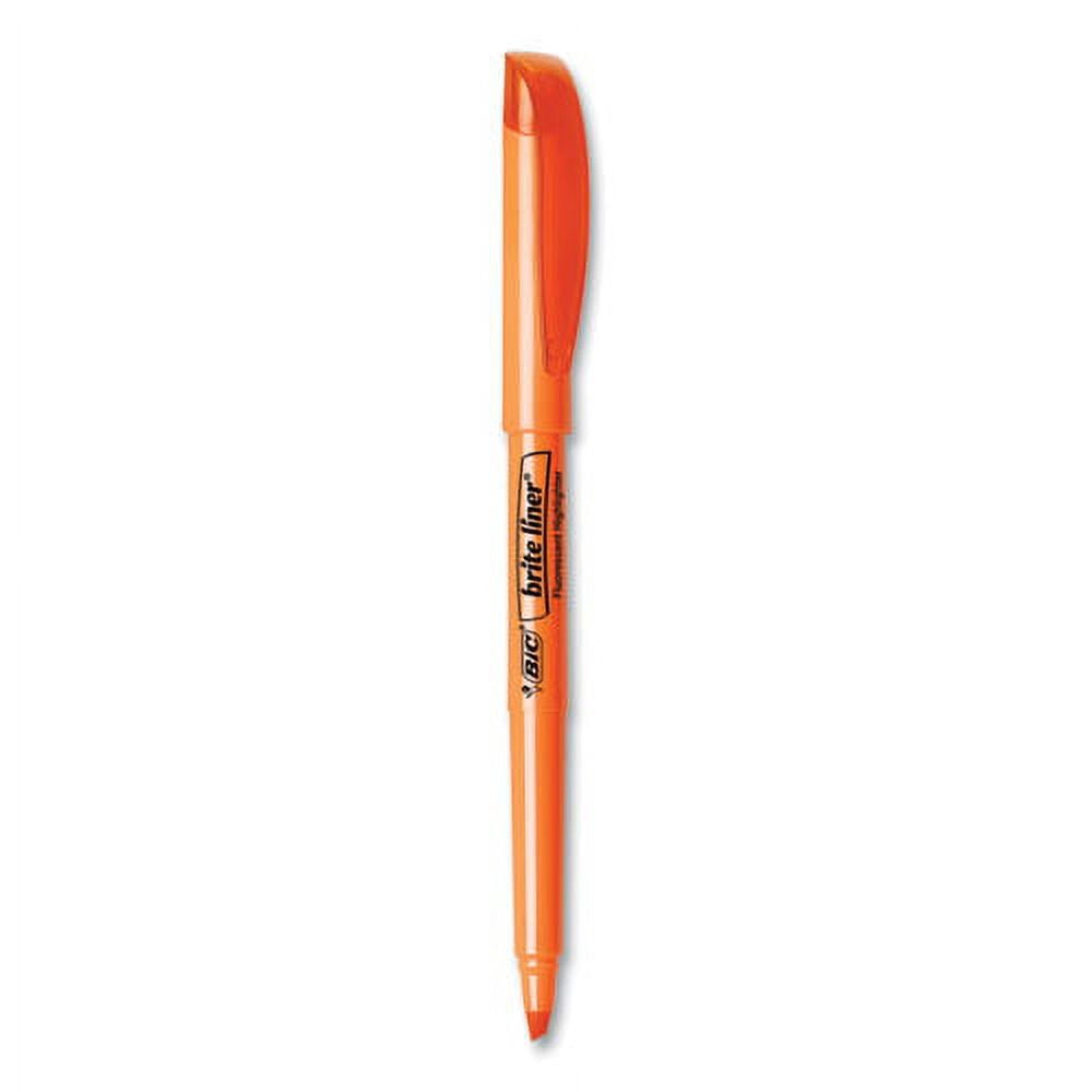 Brite Liner Highlighter, Fluorescent Orange Ink, Chisel Tip, Orange/black Barrel, Dozen | Bundle of 2 Dozen
