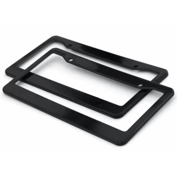 2Pc Black Plastic License Plate Frame Tag Cover For Car Suv Van Truck - D