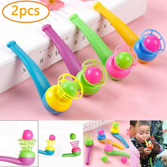 2Pc Blow Pipe & Balls Floating Toy Set With Suspended Balls For Pinata Party Bag Fillers, Loot & Party Bag Fillers For Weddings Parties Events Celebrations, Big Kids & Teens Ages
