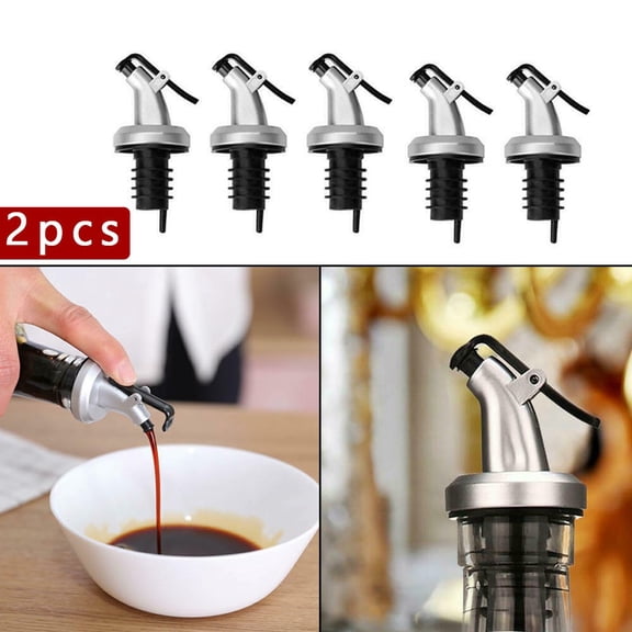 2Pc Bottle Pourer Pour Spout Stopper Dispenser Liquid Flow Olive Wine Oil Nozzle YIWEI