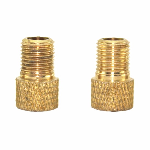 2Pc Brass Adaptor for Converting Presta to Schrader Bicycle Valve