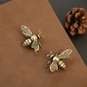 2Pc Brass Bee Desktop Small Ornament LivingRoom Desktop Entrance Ornament Copper