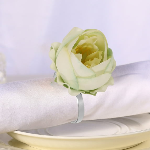 2Pc Candlelight Dinner-Flower Napkin Rings, Handmade Rose Napkin Rings With Alloy Buckles,Dinner Napkin Holder For Valentine'S Day, Wedding, Dinners, Parties Table,Groggery Decoration