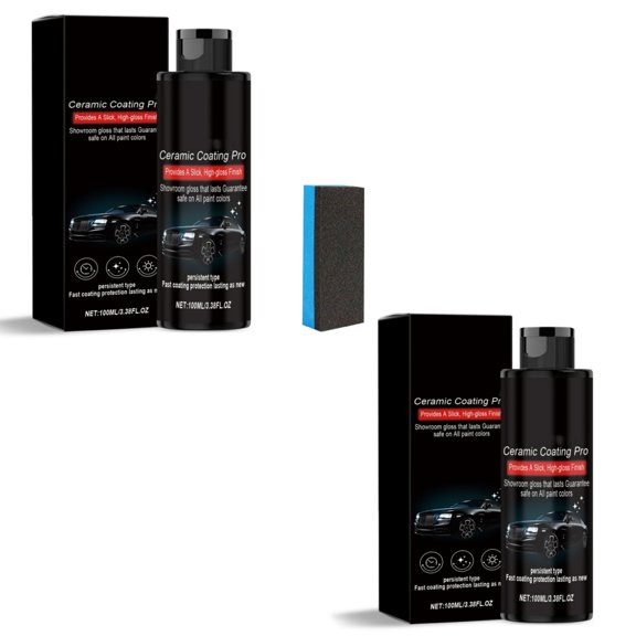 2Pc Ceramic Car Coating,Ceramic Coating Pro For Automobiles,Car Nano Restore-Coating,Featuring Advanced Ceramic Technology For Dust-Proof Glass Effect And Lasting Luster,100Ml