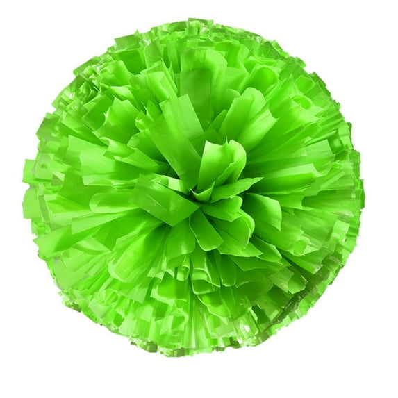2Pc Cheerleading Pom Poms - Transparent Finger Ring, Encrypted Design, Green Color - For Cheerleading Teams, Sports Events, School Performances, Dance Parties