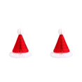 thumbnail image 1 of 2Pc Christmas 3D Honeycomb Paper Ornaments, Hanging Santa Hat Paper Decorations, Foldable Paper Snowflake Hanging Decor, Winter Holiday Ceiling Hangings, Xmas Paper Craft Party Supplies, 1 of 5