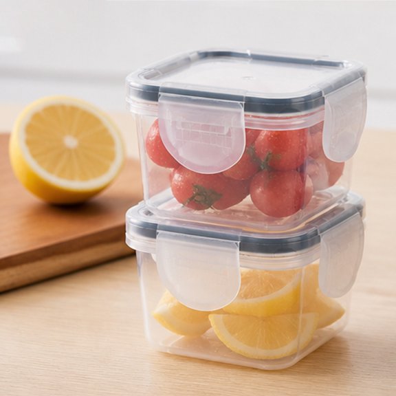 2Pc Clearance Under $3 Airtight Storage Containers Food Container Plastic For Kitchen Store Food Mini Clear