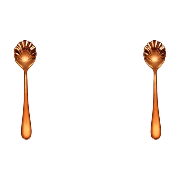 2Pc Clearance Under $3 Stainless Steel Shell Spoons Seashell Spoon For Dining, Metal Stylish Gold