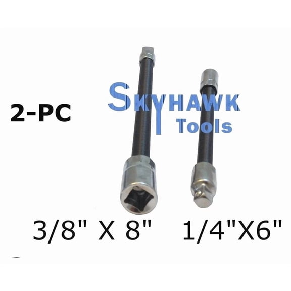2Pc Flexible Socket Extension 6( L) 1/4Dr And 8( L) 3/8Dr Socket Bar Ratchet