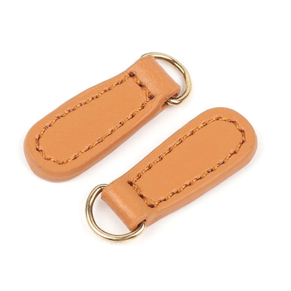 2Pc Genuine Leather Zipper Tag Zip Head Fixer Zip Sliders Diy Sewing Clothing