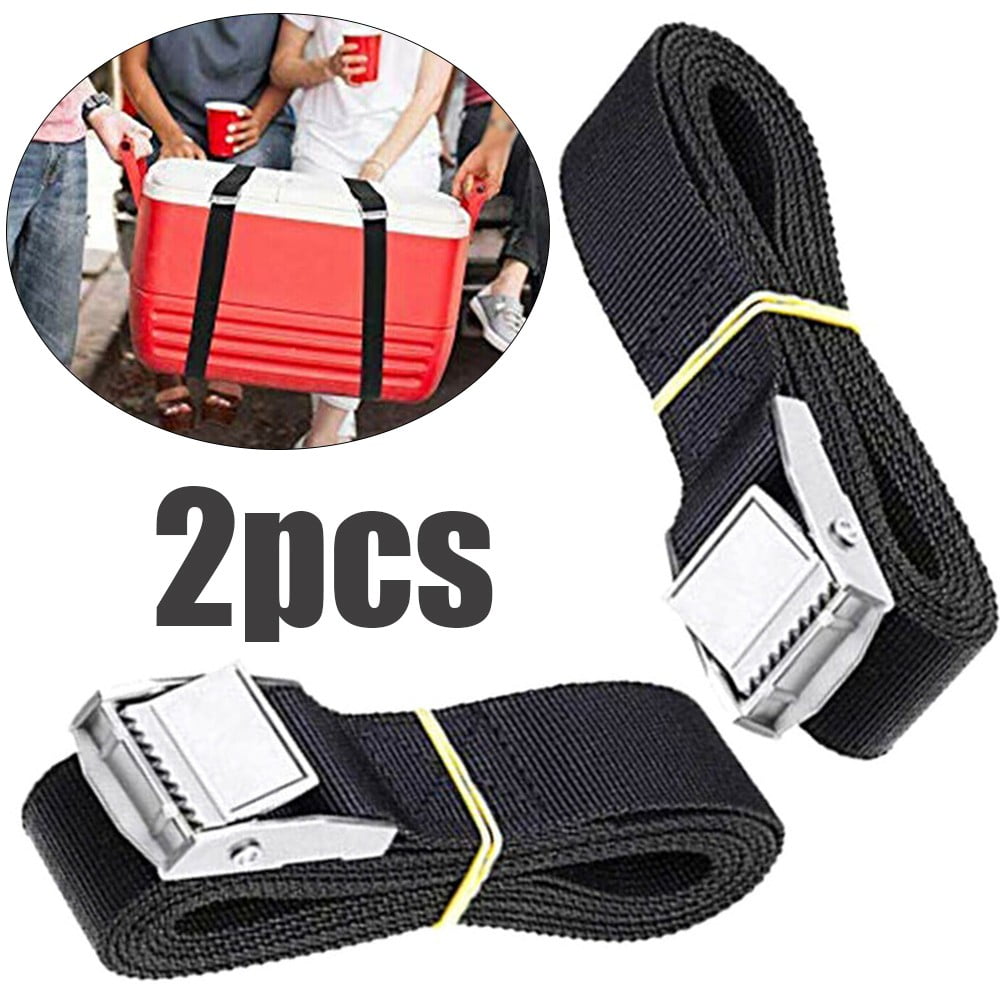 2Pc Heavy Duty Luggage Strap Belts Tie Down Rope W/Cam Buckle for