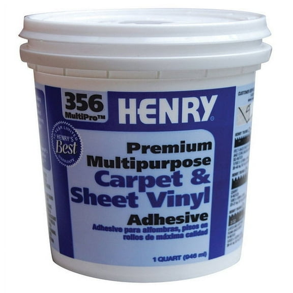 2Pc Henry 356 MultiPro Premium Multipurpose High Strength Paste Carpet & Sheet Vinyl Adhesive 1 qt