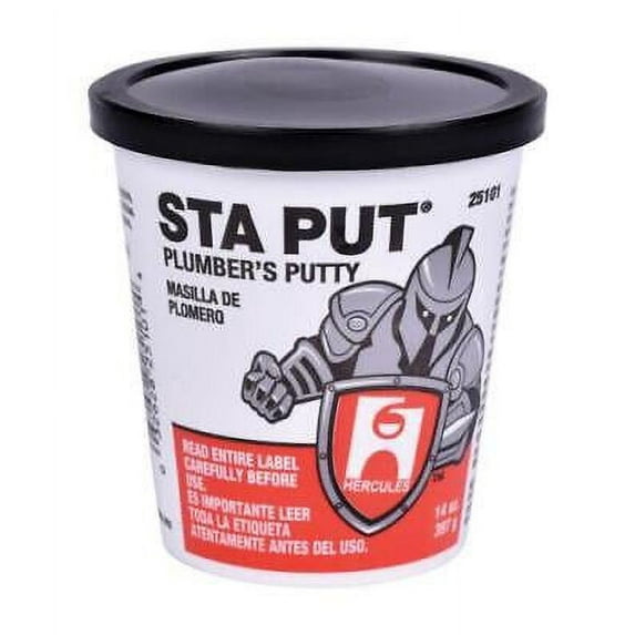 2Pc Hercules Sta Put White Plumbers Putty 14 oz