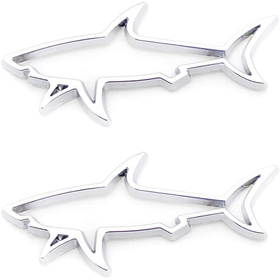 2Pc Hollow Fish Shark Emblem Premium Car Badge Sticker Fender Boot Fender Boot Trunk For Chevrolet Camaro Corvette