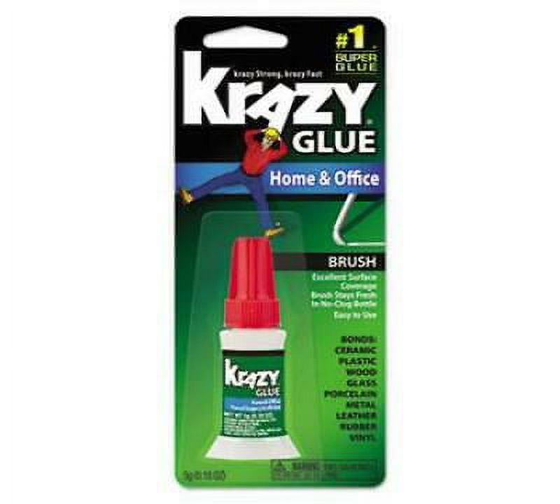 2Pc Krazy Glue All Purpose BrushOn Krazy Glue, 0.18 oz, Dries Clear (KG94548R)
