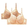 thumbnail image 1 of 2Pc Lace Bra for Women Wireless Full Coverage Bralette Plus Size No Underwire Soft Support Bra, 1 of 2