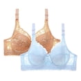 thumbnail image 1 of 2Pc Lace Bra for Women Wireless Full Coverage Bralette Plus Size No Underwire Soft Support Bra, 1 of 2