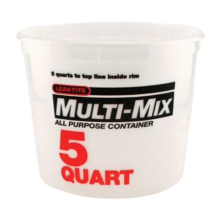 2Pc Leaktite Clear 5 qt Multi-Mix Container