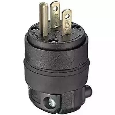 2Pc Leviton 515Pr Straight Blade Plug, 15 A/125 Vac, 12-18 Awg, Screw Terminal,