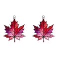 thumbnail image 1 of 2Pc Maple Leaves Ornament,Pink Stained Glass Style Autumn Decor,Fall Suncatchers For Windows,Thanksgiving Decorations,Sunshine Ornament,Home Fall Decor,Hanging Fall Decor,Fall Xmas Tree Decorations, 1 of 5
