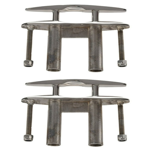 2Pc Marine 316 Stainless Steel Boat Pull Up Flush Mount Lift Cleat Bolts Yacht Boats Accessories 6 Inch