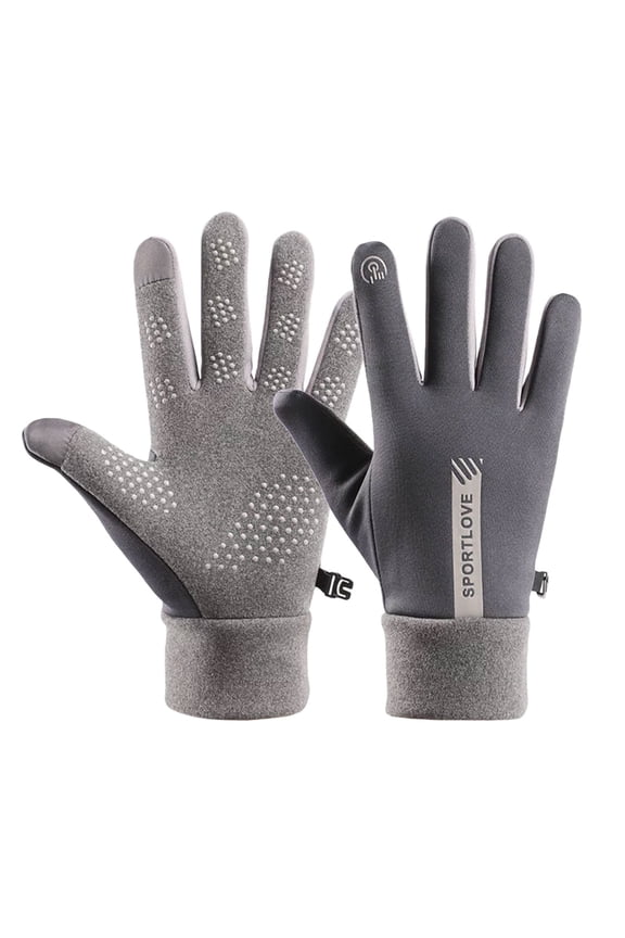 2Pc Mens Gloves for Cold Weather Winter Fashion Fur Knit Warm Plush Windproof Upgraded Touch Screen Womens Mittens Grey