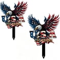 thumbnail image 1 of 2Pc Metal Memorial Day Yard Signs, 4th of July Outdoor Decor Patriotic Eagle Metal Garden Stakes, Independence Day Eagle Lawn Ornament, Weather-Resistant Iron Art, Garden Stake, 1 of 6