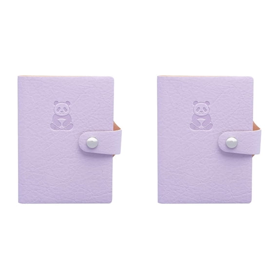 2Pc Mini Panda Embossed PU Leather Notebook,A7 Pastel Snap Button Purse Size Pocket Journal, Compact Lined Small Notepad, Lightweight Portable Travel Pocket Notebook for Daily On-the-go Record