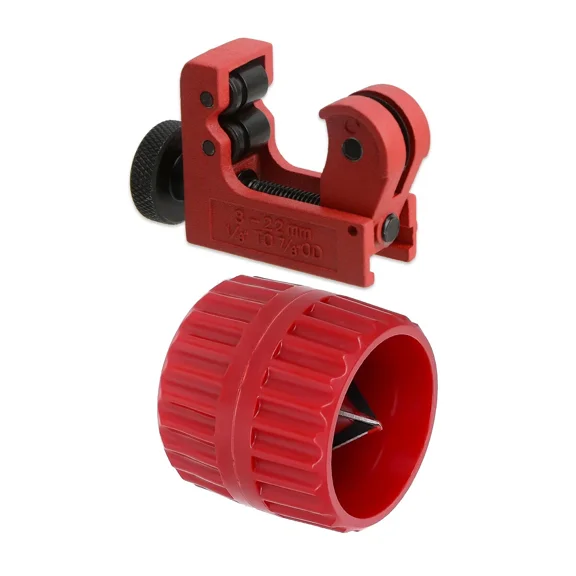 2Pc Mini Tubing Cutting Set Copper Brass Cutter Hvac Deburring Tool Kit Plumbing