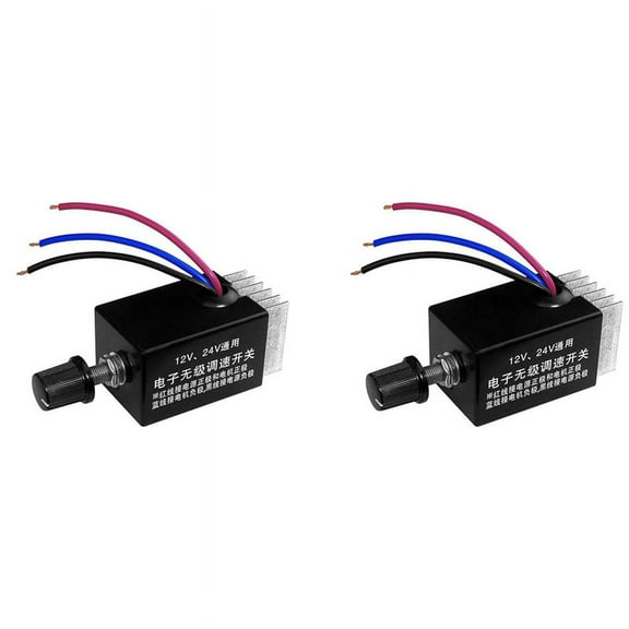 2Pc Motor Speed Regulator DC 12V/24V 10 A Motor Speed Controller Switch for Car Truck Fan Heater Control