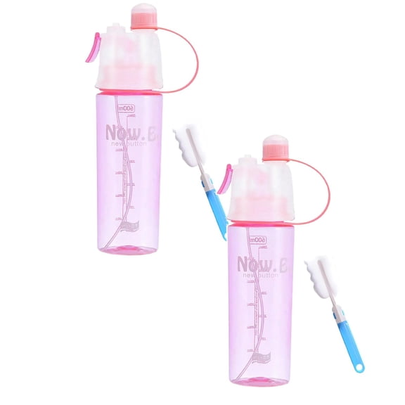 2Pc A Must Have Portable Spray Water Bottle For Summer Outdoor Use Creative Multifunctional Sports Water Bottle One Click Mist Friendly Materials Suitable For Hiking Running Glass&Bottle