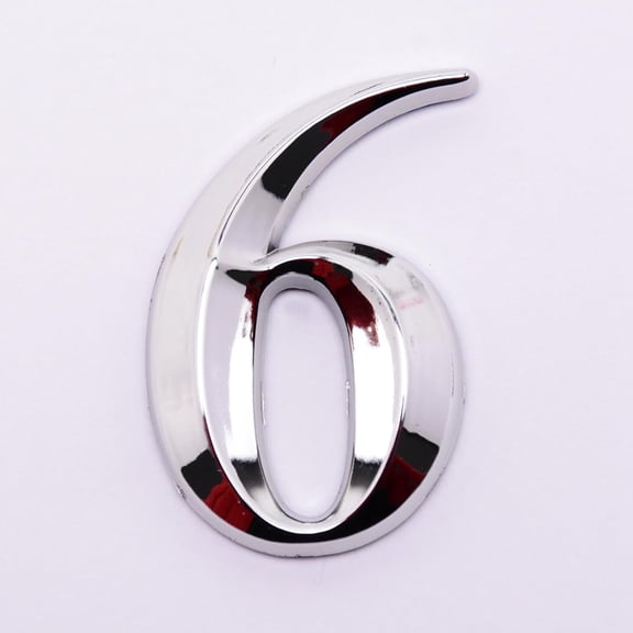2Pc Num.6 Sign Labels Plastic & PVC Number Sign Labels Reusable Normal and Reverse Mirror Hanger Cards Consecutive Live Number Tag for Live Sales Valentine's Day Elegant Gifts Silver