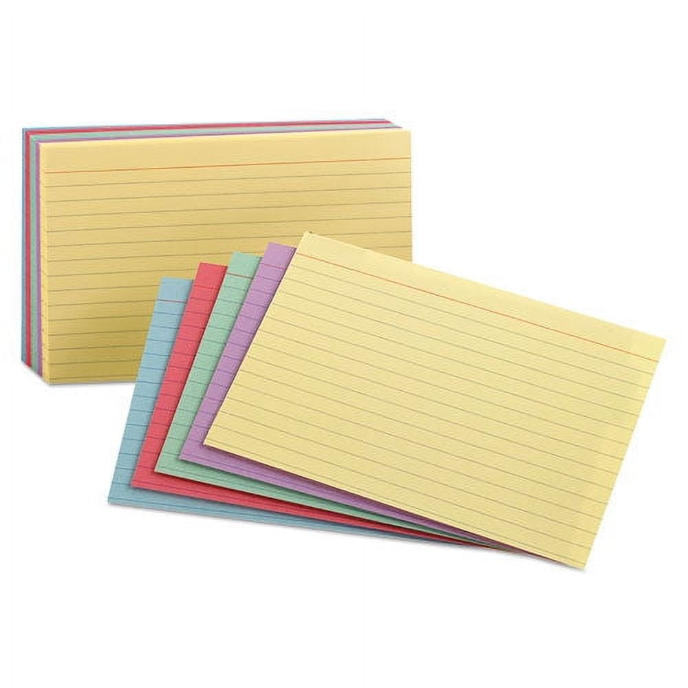 2Pc Oxford Ruled Index Cards, 3 X 5, Blue-Violet-Canary-Green-Cherry, 100-Pack