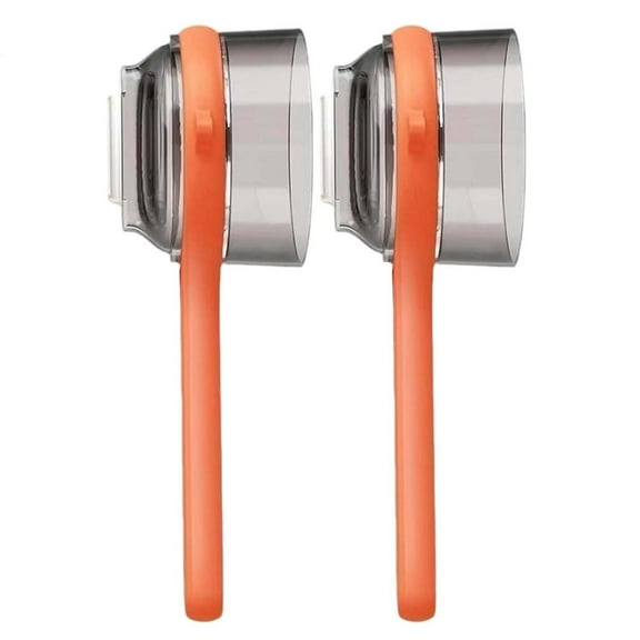 2Pc Peeling Knife with Storage Box, Stainless Steel Multi-Function Peeler for Home Kitchen, Peel and Store, No Mess(Orange)