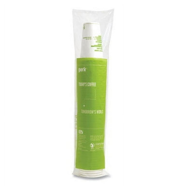 Eco-ID Compostable Paper Hot Cups, 12 oz, White/Green, 50/Pack Eco-ID Compostable Paper Hot Cups, 12 oz, White/Green, 50/Pack