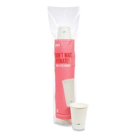 2Pc Perk White Paper Hot Cups, 12 oz, 50/Pack (24431631)D6