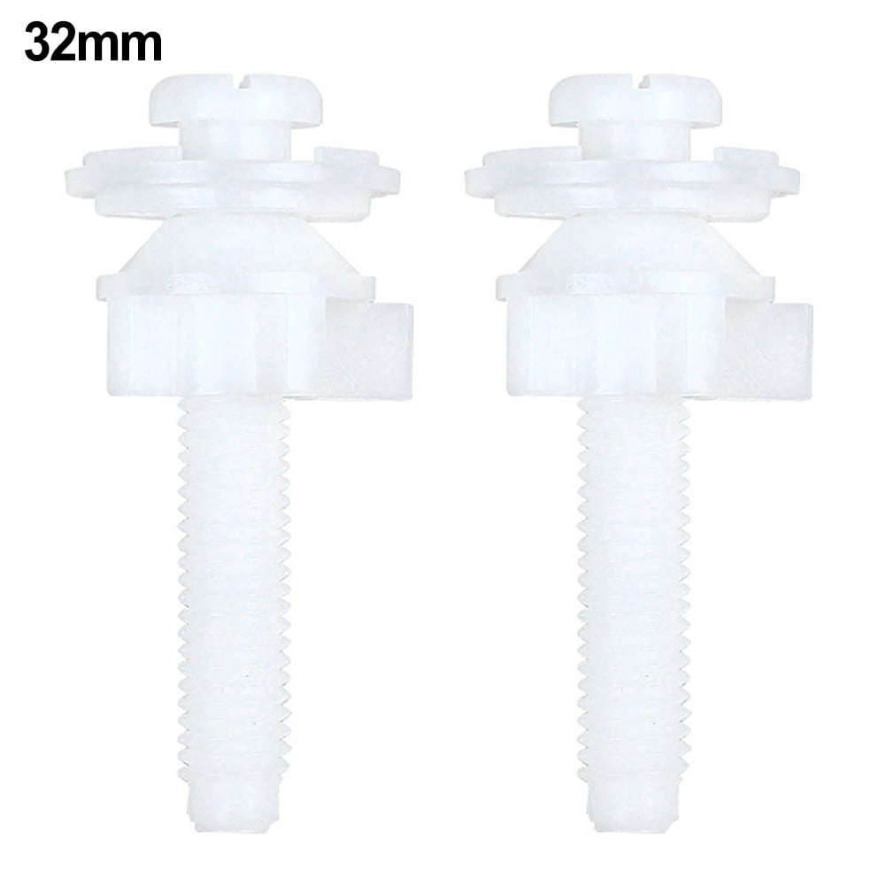 2pc Plastic Toilet Hinge Bolt Screws with Plastic Nuts and Washers