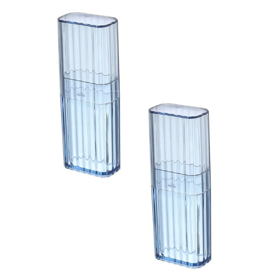 2Pc Portable Transparent Storage Box Travel Organizer Expert,Storage Boxes *2,2Pc Toothpick And Floss Storage Box In Blue