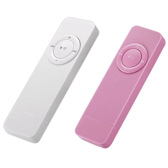 2Pc Portable USB Sport U Disk Mini Mp3 Music Player Support 32GB TF Card(White&Pink),2 x MP3 Player 2 x rope,white & pink
