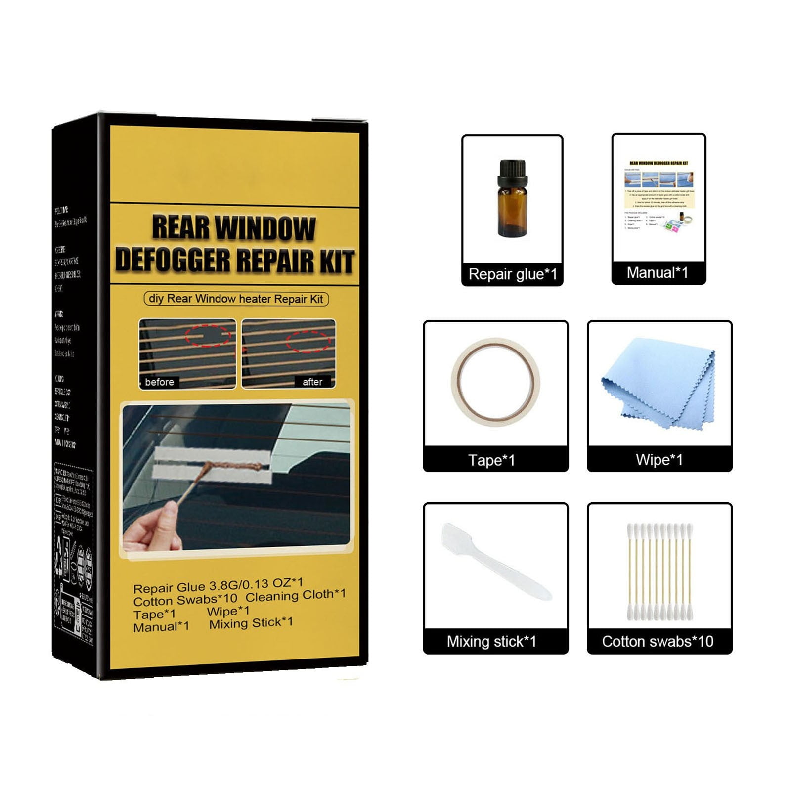 C-062 2Pc Rear Window Heater Repair Kit Defogger Windscreen Repair Car ...