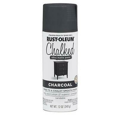 2Pc Rust-Oleum 302590 Chalked Ultra Matte Finish Spray Paint, Charcoal, 12 Oz