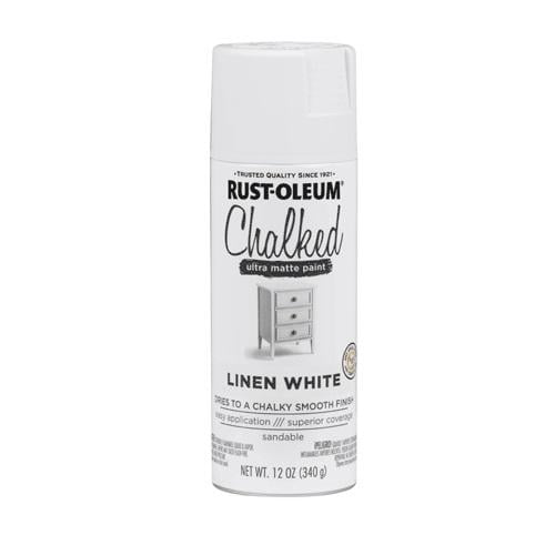 2Pc Rust-Oleum 302591 Chalked Ultra Matte Finish Spray Paint, Linen White, 12 Oz
