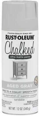 2Pc Rust-Oleum 302592 Chalked Ultra Matte Finish Spray Paint, Aged Gray, 12 Oz